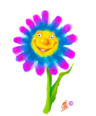 Flower Club on Flower With A Happy Face   Miko S Creative Cartoon Club